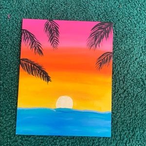 beach sunset painting